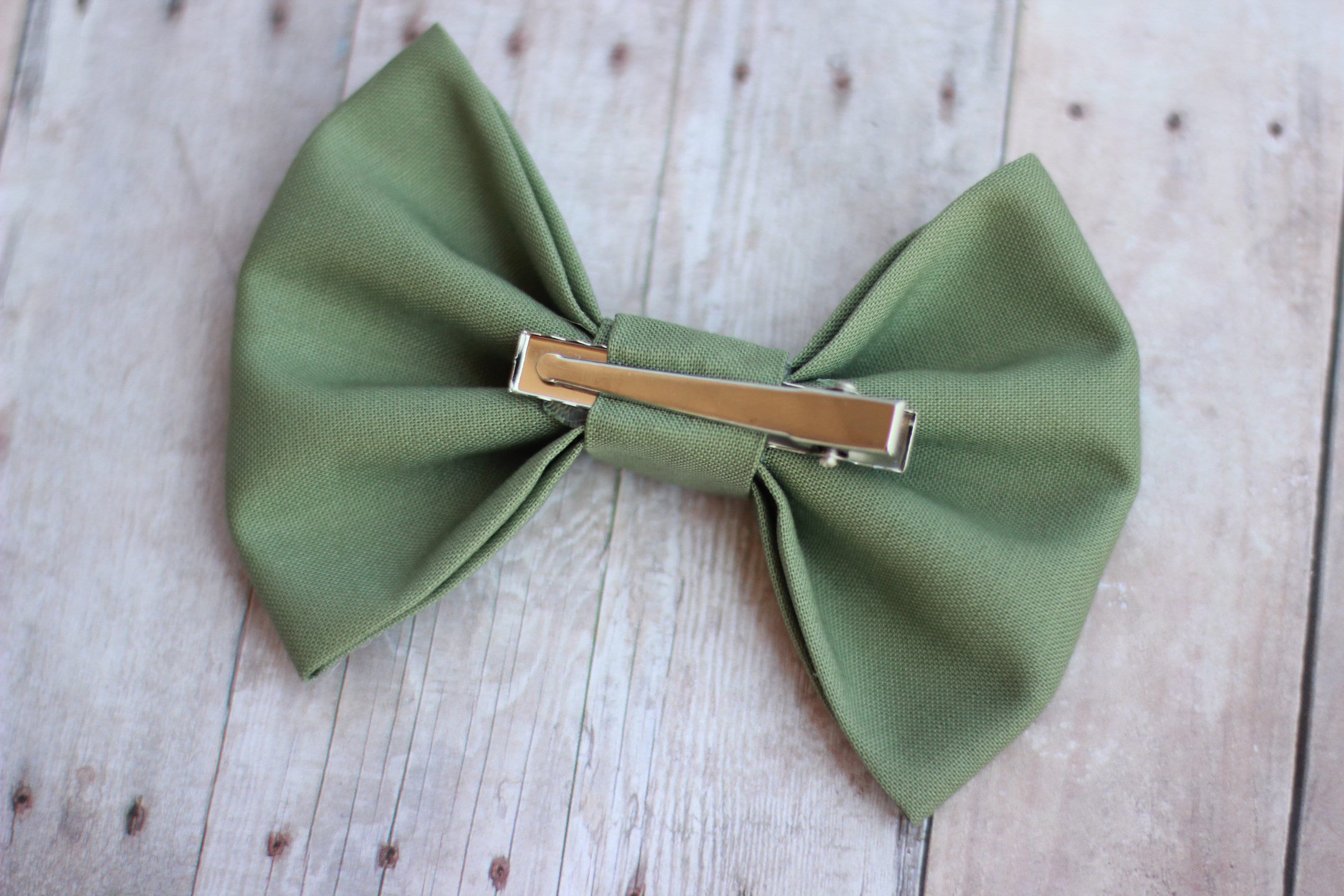 Green Sage Bow Sage Green Hair Bow Sage Green Hair Clip Bow Etsy