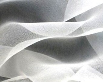 Silk gauze pure natural fabric white 3mm 55" great for nuno felting and dyeing. Very airy. 1 yard