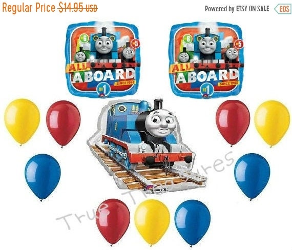Big Sale Thomas The Train 12 Pc Kids Birthday Party Balloons Etsy