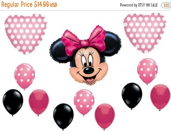 On Sale Pink Minnie Mouse Birthday Party Balloons Decorations Etsy