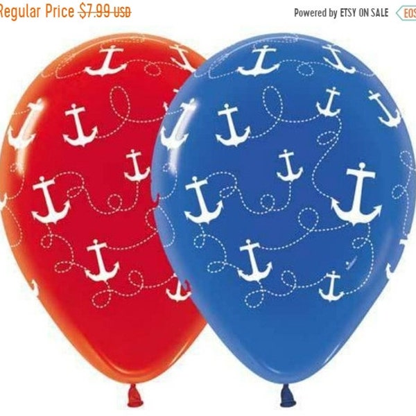 Anchor Nautical Latex 10 Balloons Travel agent Bon Voyage Baby Shower Birthday Party Wedding Decor