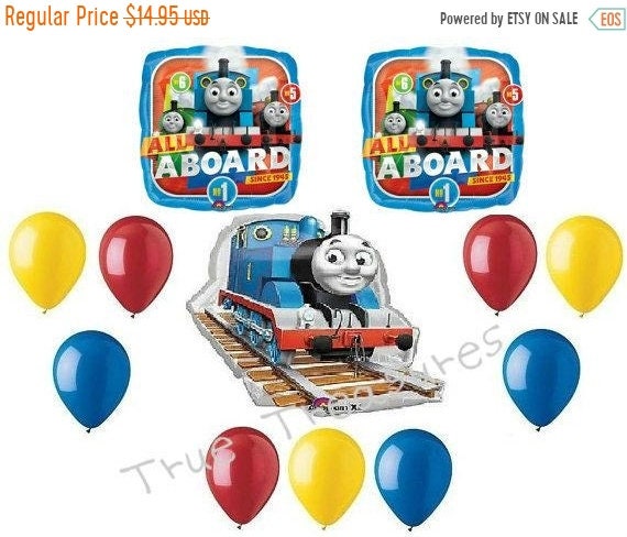 On Sale Thomas The Train 12 Pc Kids Birthday Party Balloons Etsy