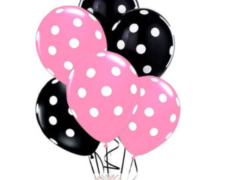 10 pc 11/" Qualatex Big Polka Dot Rose Gold Latex Balloon Party Decoration Pink