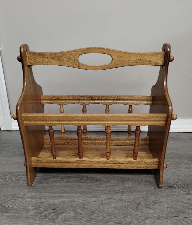 Vintage Wooden Magazine Holder - Etsy