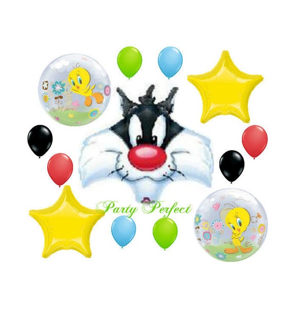 Sylvester Tweety Bird Looney Tunes Balloon Bouquet 13 Piece Etsy