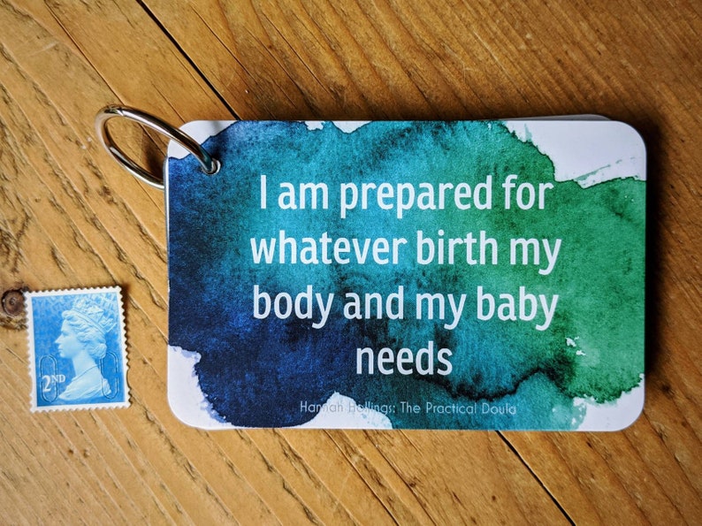 Pocket Travel Positive Birth Affirmation Cards, Hypnobirthing cards image 8