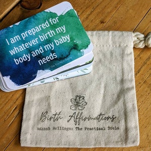 Pocket Travel Positive Birth Affirmation Cards, Hypnobirthing cards image 3