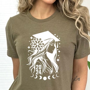 Witchy Graduation Senior 2024 Moon Phase Boho T-Shirt, High School Senior Shirt,  Class of 2024 Shirt, Graduation 2024, Back To School