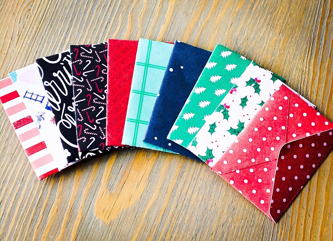 Mini Christmas Envelopes With Blank Cards, Gift Card Holder - Etsy