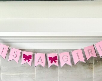 Girl Baby Shower Decorations, Baby Shower Banner, It's A Girl Banner