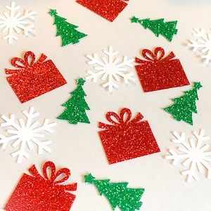 Christmas table confetti, Christmas Decorations, Christmas scrapbook die cuts