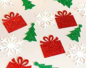 Christmas table confetti, Christmas Decorations, Christmas scrapbook die cuts