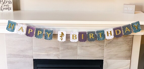 Meerjungfrau Glitzer-Banner „Happy Birthday“ Under The Sea – Ca. 4,6 M Lang Mit 15 Teilen & Band