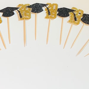 Graduation 2025 Cupcake Toppers, Graduation Party Decorations 2025, Class of 2025, Grad Hat Decor, High School Graduation Party