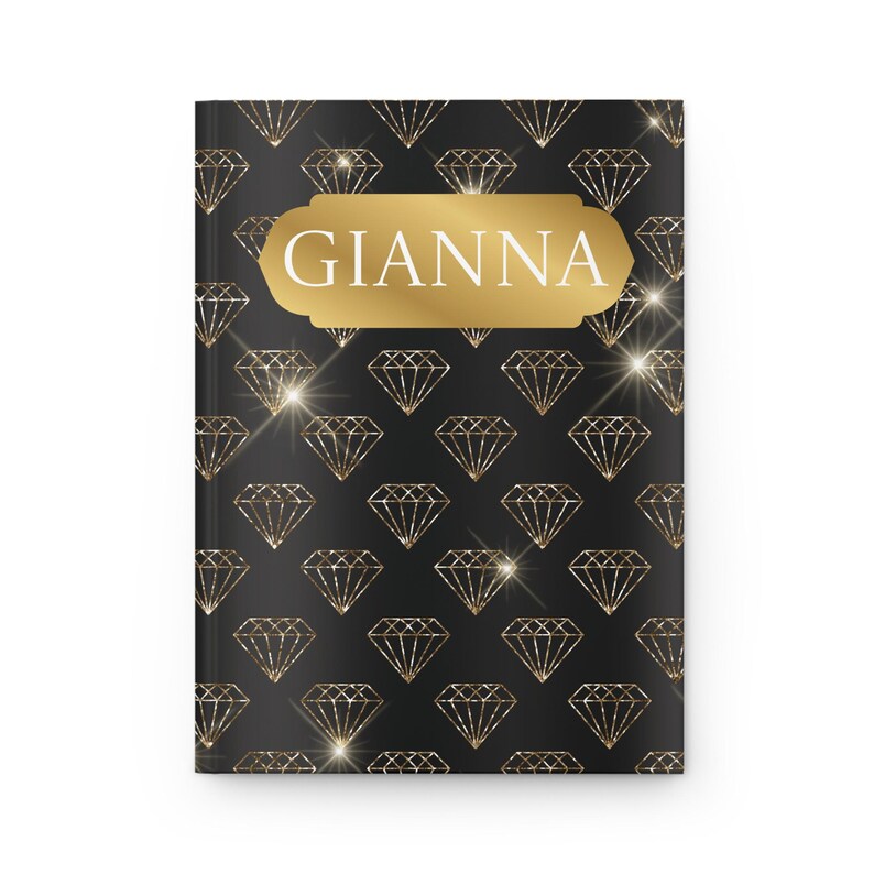 Bling Journal, Diamond Pattern Notebook, Custom Name Diary