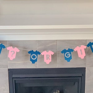 Gender Reveal Decorations, Gender Reveal Banner, Glitter Gender Reveal Banner