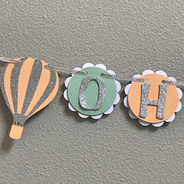 Oh The Places You'll Go Banner, Hot Air Balloon Banner, Baby Shower Decorations, Dr. Seuss Decorations
