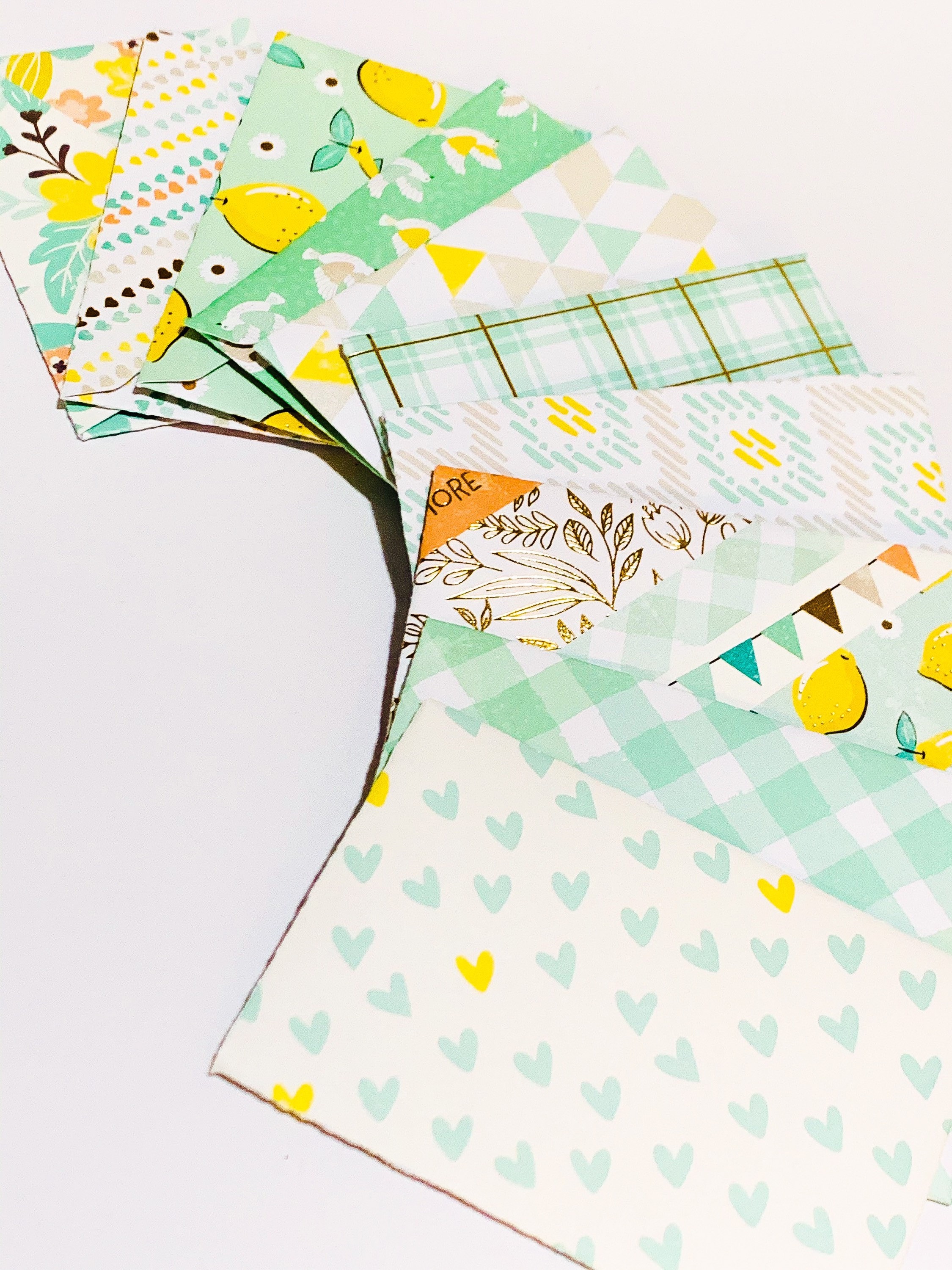 Mini Mint Green Envelopes: Patterned Notecards, Gift Card Holders (set ...