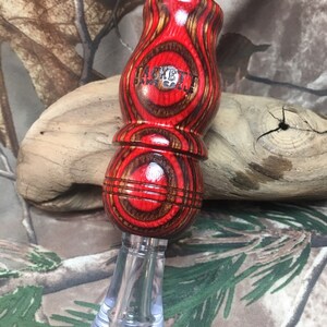 Red and Brown Laminate Double Reed Duck Call