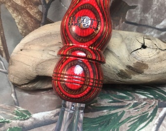 Red and Brown Laminate Double Reed Duck Call