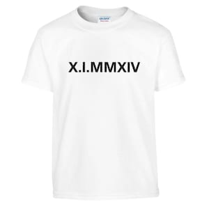 Personalisierte benutzerdefinierte gestickte Stickerei römische Ziffer Classic Kids Rundhals-T-Shirt-Oberteil