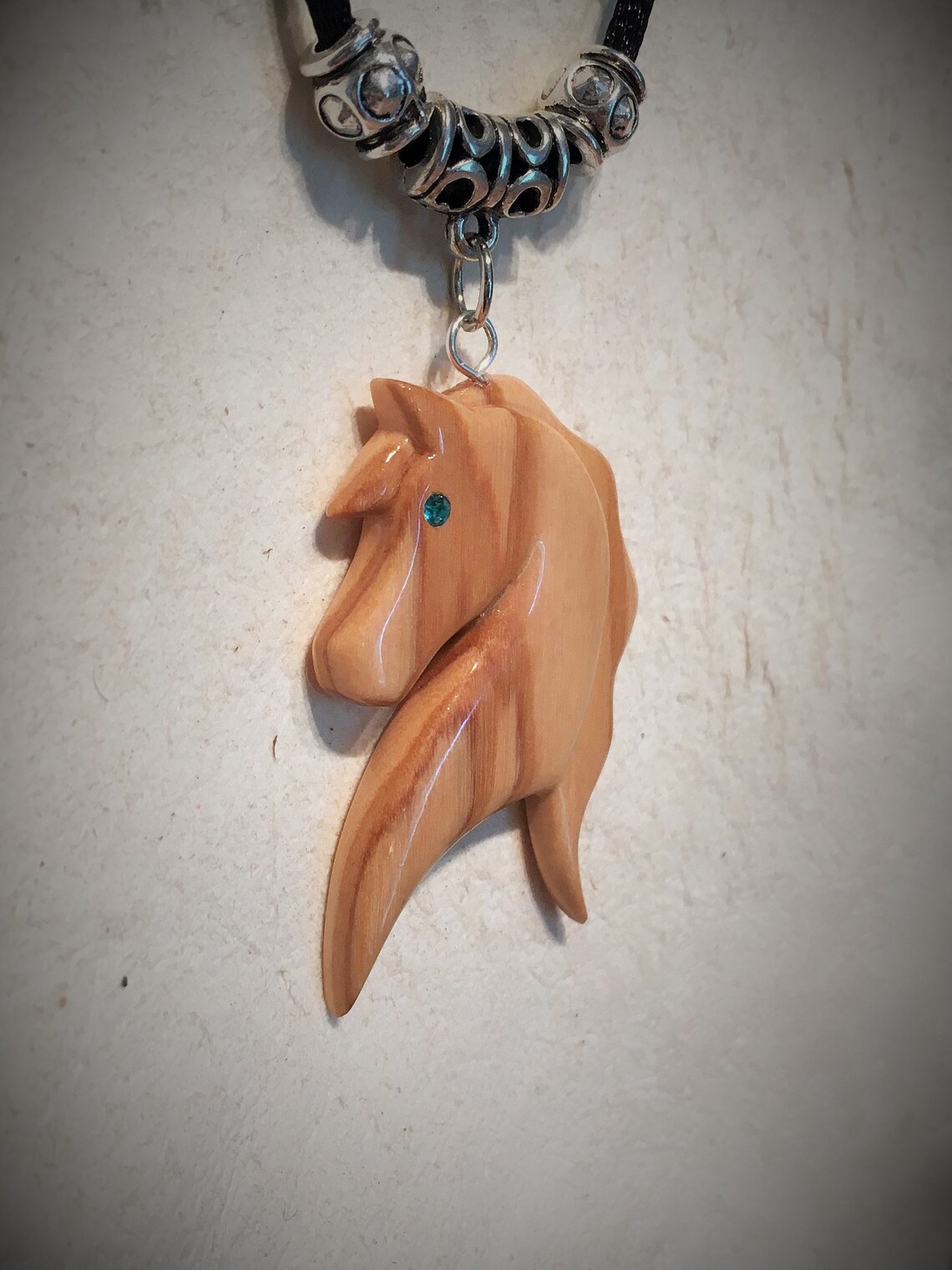 Horse Necklace Horse Jewelry Wood Horse Pendant Wood Horse Etsy