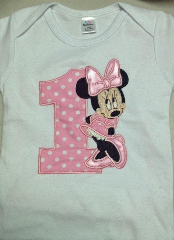 Pink Minnie Mouse 1st Birthday Onesie Pink Minnie Mouse 1st Etsy