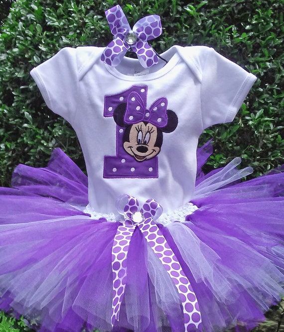 Purple Minnie Mouse 1st Birthday Outfit Purple Minnie Mouse Etsy