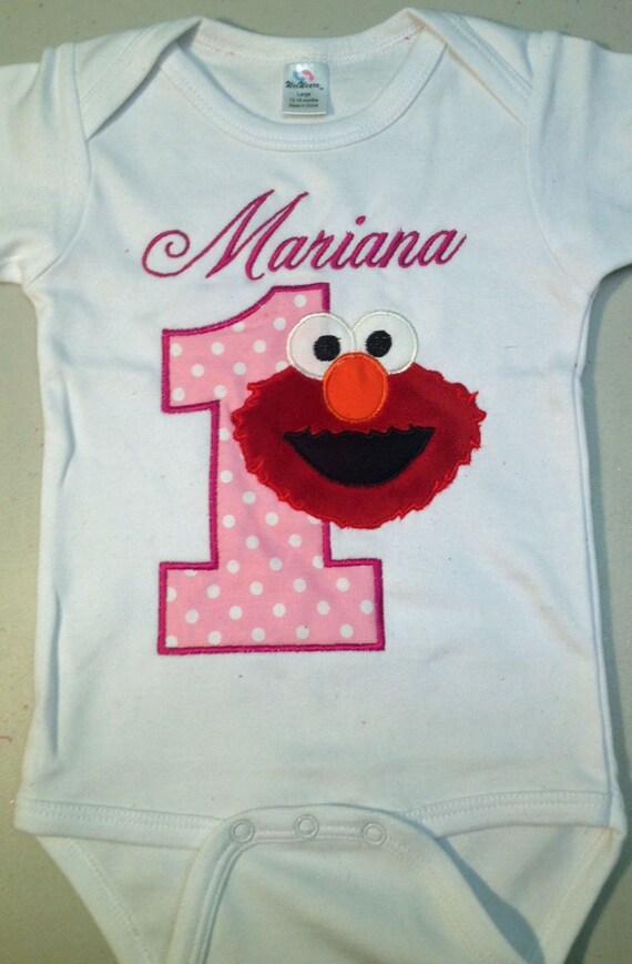 Pink Elmo 1st Birthday Onesie Pink Elmo 1st Birthday Shirt Etsy