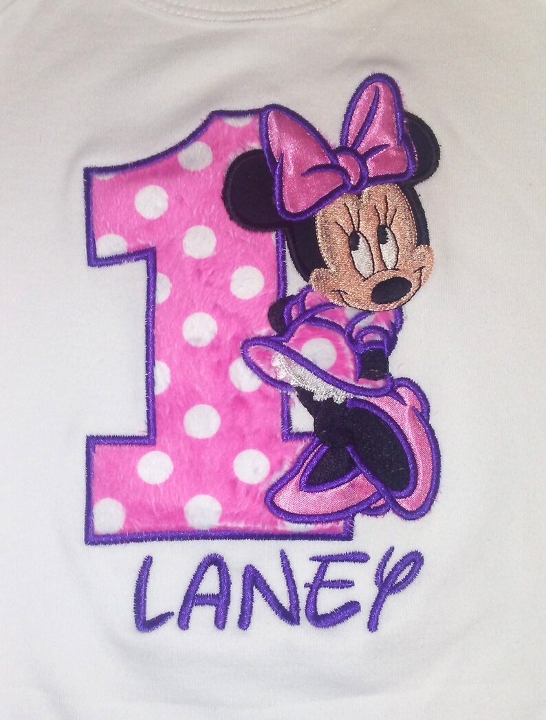 Minnie Mouse Hot Pink Purple 1st Birthday Outfit Bodysuit Tutu FREE Hair Bow Personalized Minnie Mouse Baby Toddler Little Girls Tutu Outfit