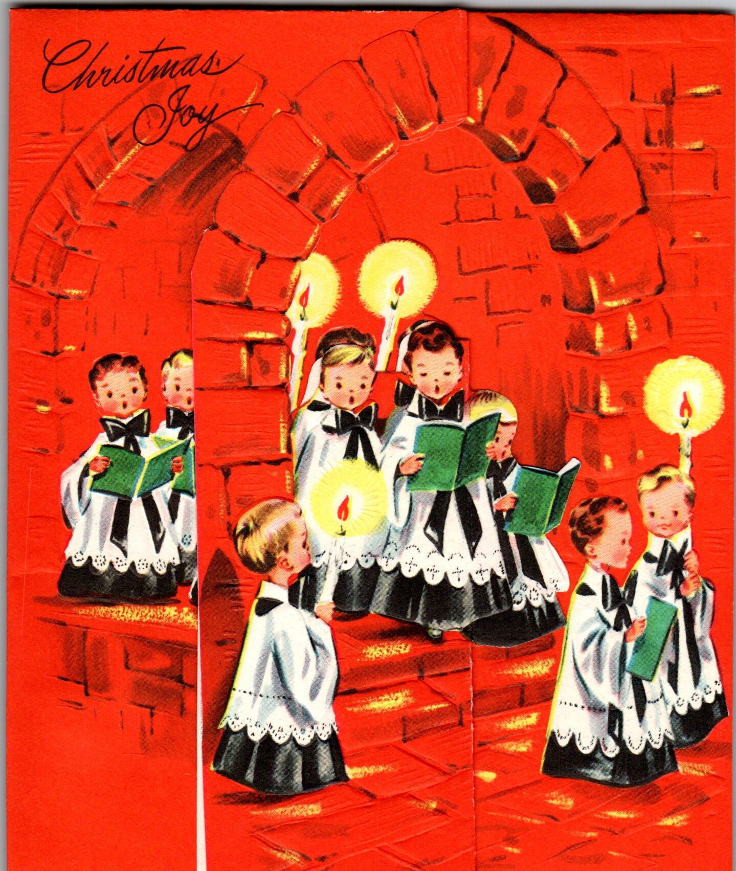 Candlelight Candle Choir Boys Sing Diecut Unused Vintage Etsy