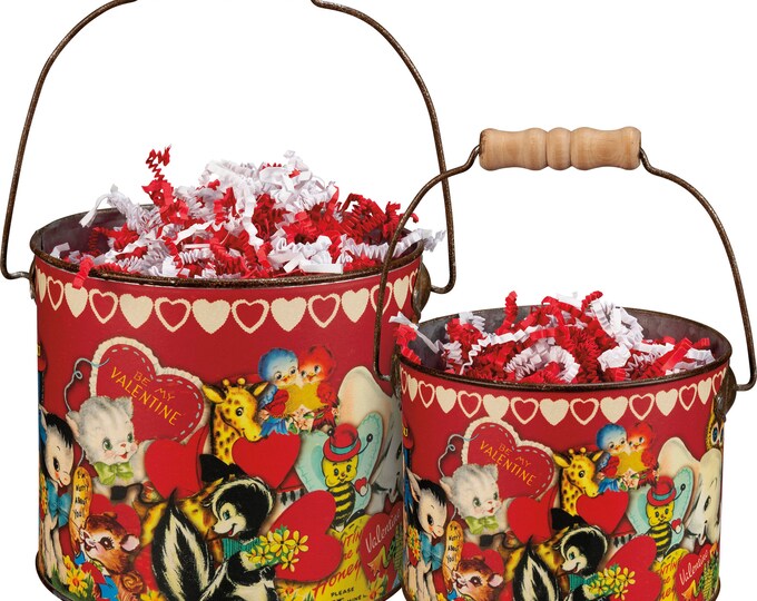 Valentine Bucket Set Vintage Style Etsy