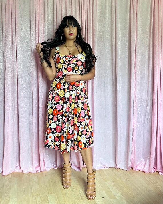 tank fit and flare dress White Front Buttons Tank Maxi Dress main image 1