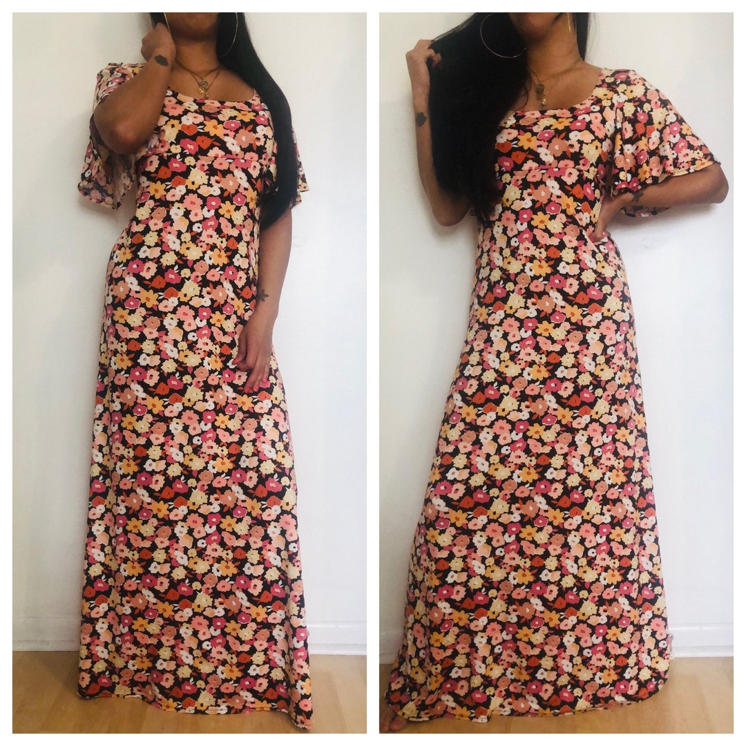 Flowy Sleeve Cut Out Maxi Dress FREE SPIRIT // Long Dress // Back Cut ...