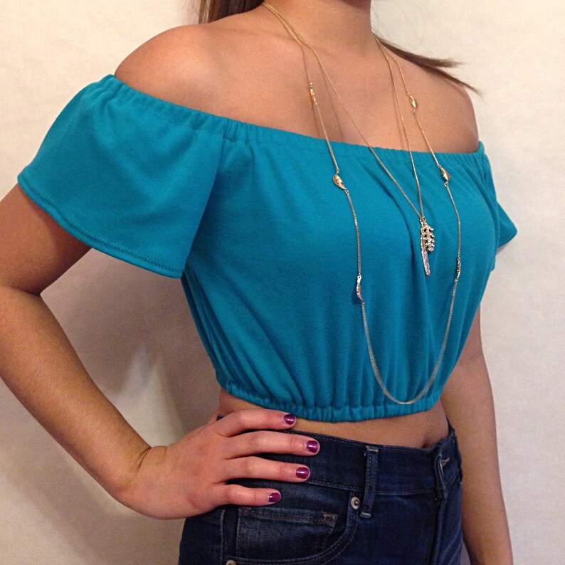crop top and flowy pants