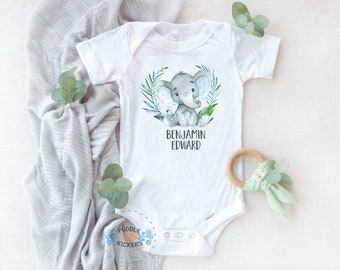 baby boy clothes with elephants on them