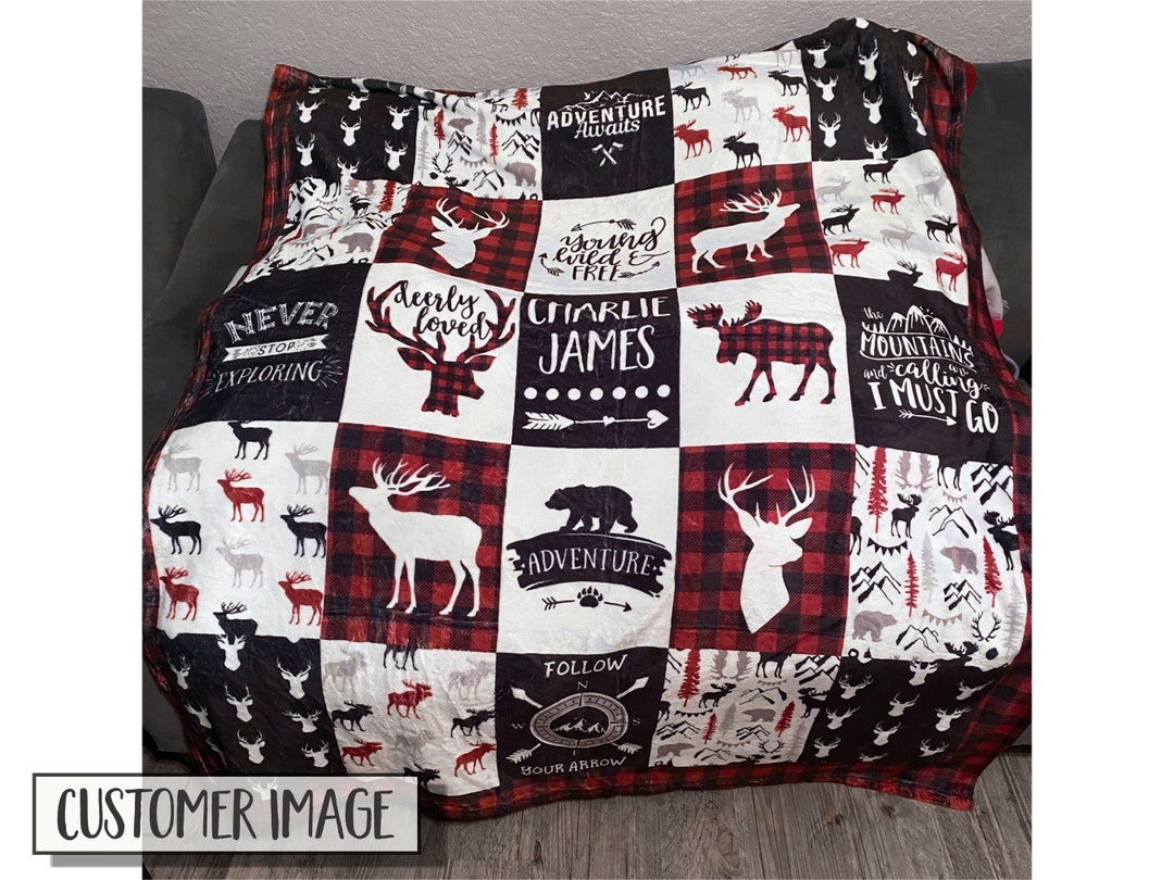 Buffalo Plaid Baby Blanket, Baby Blanket Boys, Personalized Name Blanket, Lumberjack Baby Shower