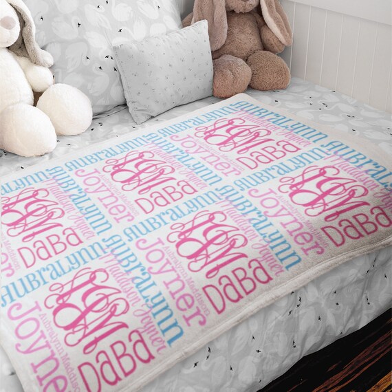 monogrammed baby blankets