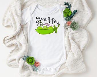 Sweet Pea in a Pod Onesie: Newborn Baby Girl Gift