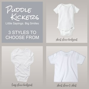 3 styles to choose from - long sleeve bodysuit, short sleeve bodysuit and short sleeve tee shirt