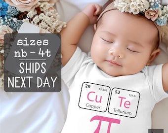 Cutie Pie Onesie® Periodic Table of Elements Cu Te Pi Chemistry Symbol Science Baby Shower Gift Cute Nerd Shirt Funny Onesies for Boy Girl