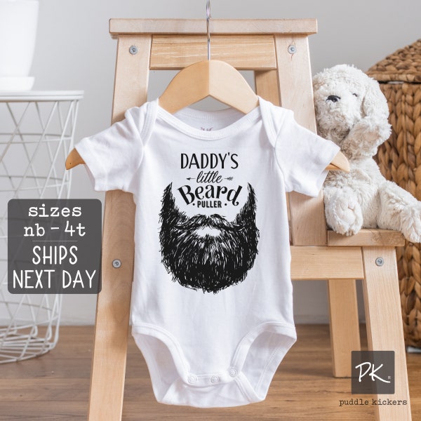 Bearded Dad Shirt Funny Baby Onesie® Daddy's Little Beard Puller Biker Baby Fathers Day Gift Baby Shower Gift Country Baby Tee Boy Girl VS1