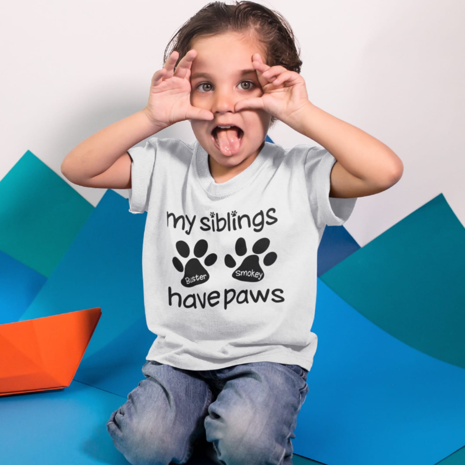 Personalized Dog Paw Onesie® My Siblings Have Paws Baby Etsy