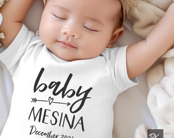 Personalized Baby Announcement Onesie: Boho Pregnancy Reveal Bodysuit