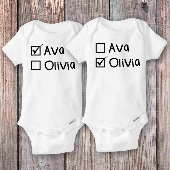 Funny Twin Onesies® Check Box Onesies 'who's - Etsy