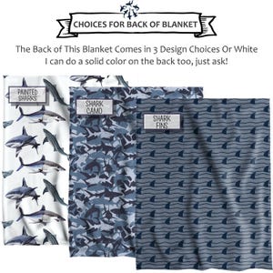 the back of this blanket comes in 3 design choices or white