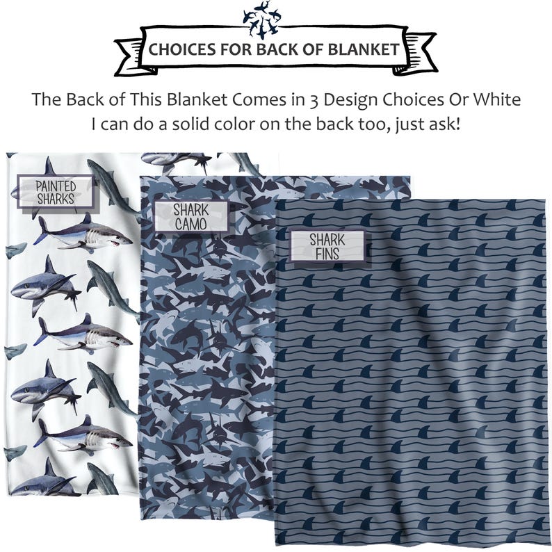 the back of this blanket comes in 3 design choices or white