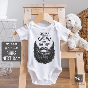 Daddy Baby Onesie® Bodysuit, Beard Shirts Hipster Funny Baby Shower Gift, Fathers Day Gifts Baby Boy Pregnancy Announcement Beard Like Daddy