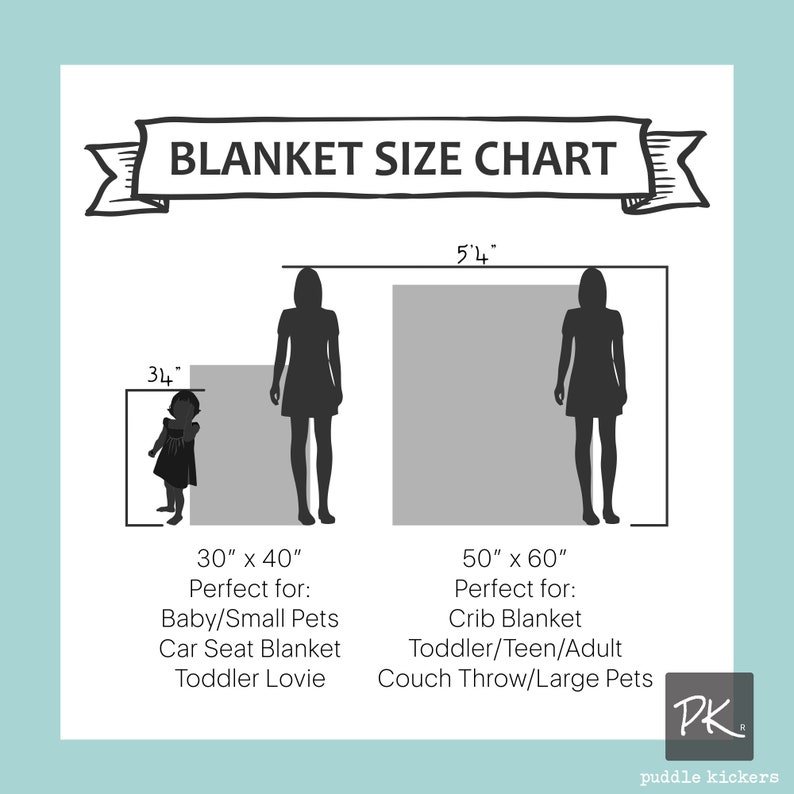 a diagram of a blanket size chart