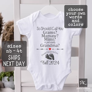 Pregnancy Announcement to Grandma Onesie® Grandma Reveal Gift Grandmother Announcement Pregnancy Reveal to Grandma - Should I Call You Grams